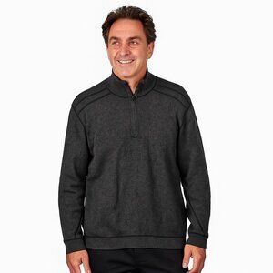 Tommy Bahama Reversible Pullover Grey Black 1/4 Zip Knit Men’s XXL Sweater